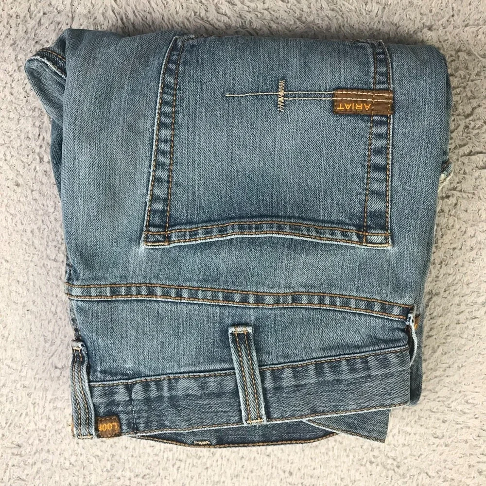 Ariat Rebar Jeans Mens 35 (36x33) Distressed M4 Low Rise‎ Boot Western Workwear